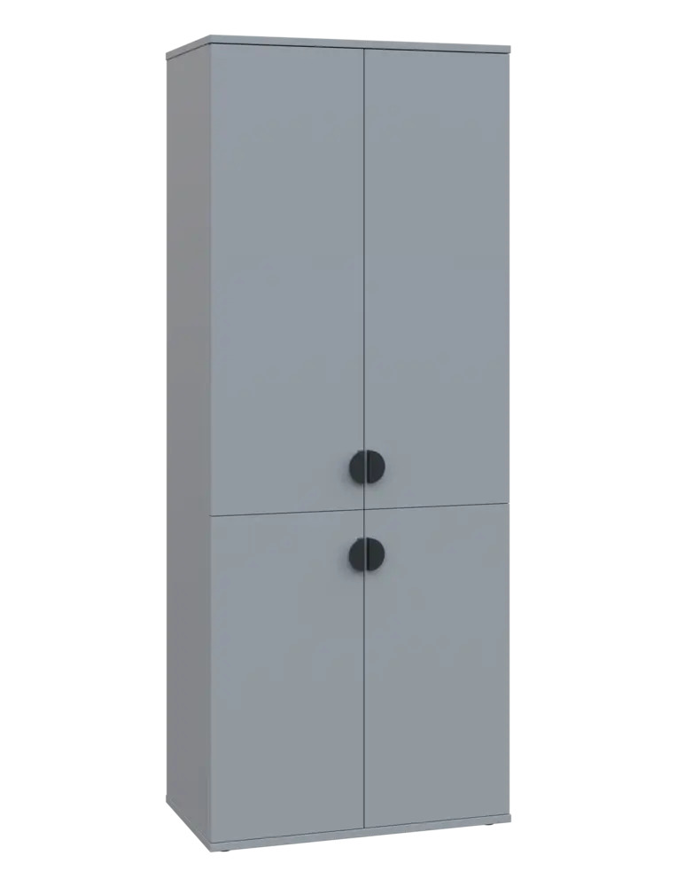 TN 5 - 74D kancelářská skříň, 4-dveřová, 1822x720x400, šedá